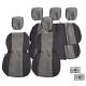 Set huse auto PLUS, 5 locuri, 2 cu 3, Dacia Logan 1, negru cu gri, fagure, DLZ55 Dealiz