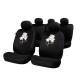 Set 11 bucati huse auto poliester cu airbag negre Rose & Skull FUN885F Sumex 