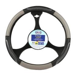 Husa volan 37 - 39cm imitatie piele neagra si carbon 599.00 Alca  