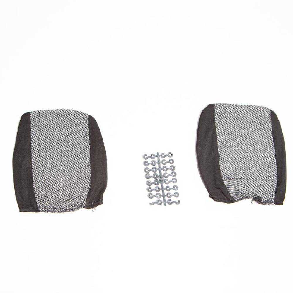 Set huse auto, 2 locuri, stofa, negru cu gri, DLZ10, Dealiz 