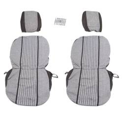 Set huse auto, 2 locuri, stofa, negru cu gri, DLZ10, Dealiz 