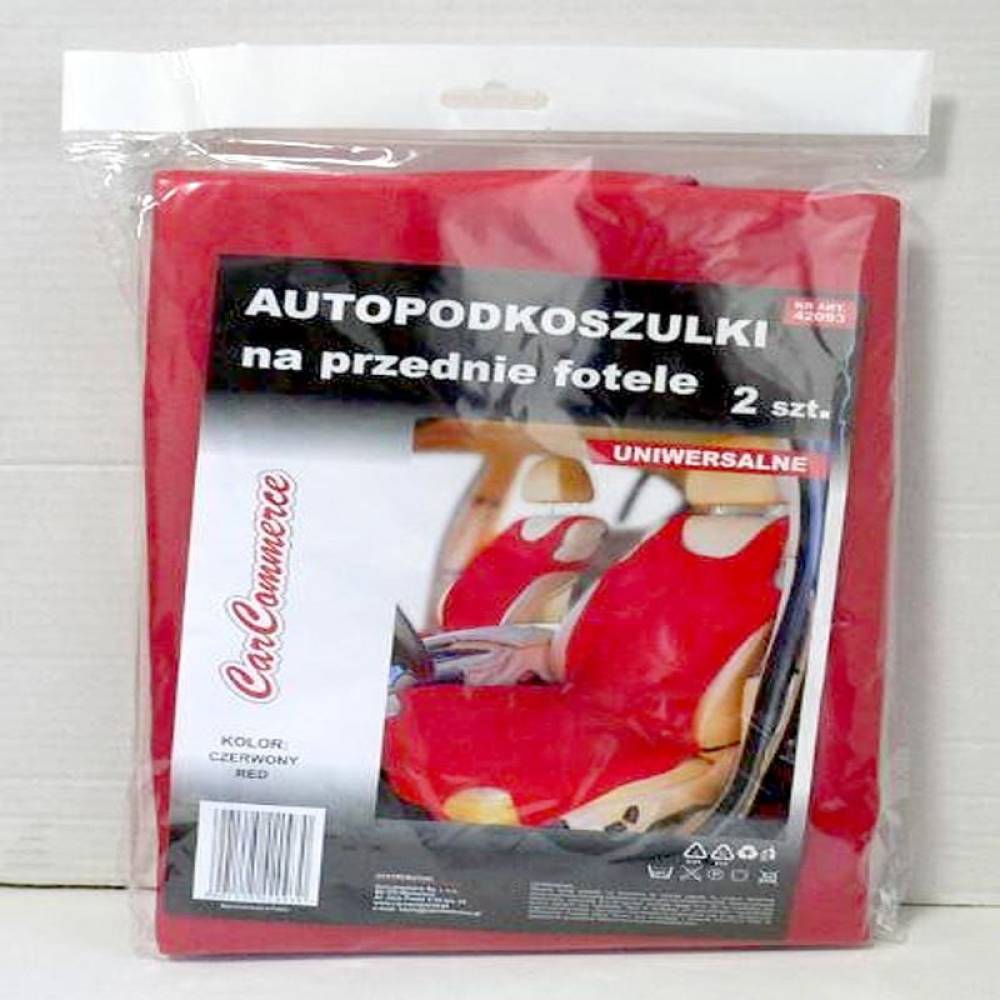 Set 2 huse auto scaune fata tip maieu rosii 42093 CarCo