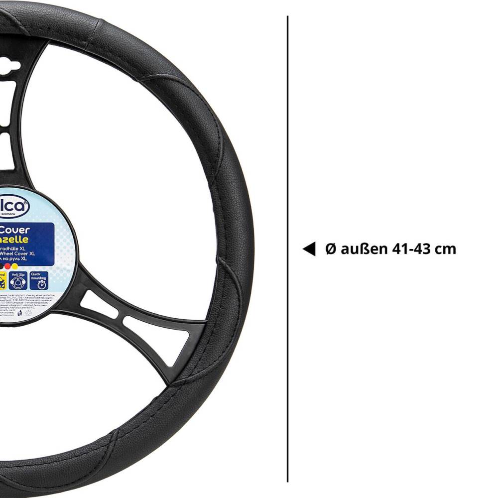 Husa volan 41 - 43cm imitatie piele neagra Gazelle 590.20 Alca   