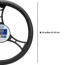 Husa volan 41 - 43cm imitatie piele neagra Gazelle 590.20 Alca   
