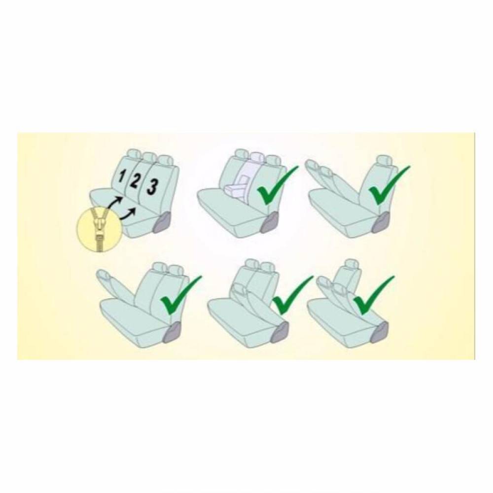 Set 9 huse auto, bancheta spate fractionata, airbag, negru cu picatele albe, Jack II, 31685 Compass