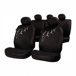 Set 4 huse auto poliester cu airbag, negre Tallo FUN826N RaceSport