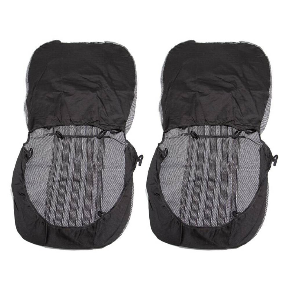 Set huse auto stofa, universale, negru, alb cu gri, DLZ53 Dealiz 