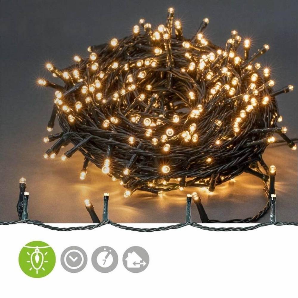 Ghirlanda decorativa Smart Wi-Fi cu 50 LED-uri, lumina alba calda, 5m Nedis,  WIFILX01W50
