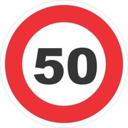 Autocolant reflectorizant fi 12cm limita viteza 50km/h 