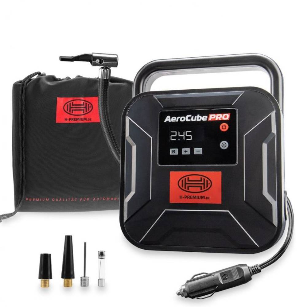 Compresor aer digital 12V, 10bar, cu lanterna si husa, AeroCube Pro Compresor 235.10 Heyner Compresor aer digital 12V, 10bar, cu lanterna si husa, AeroCube Pro Compresor 235.10 Heyner