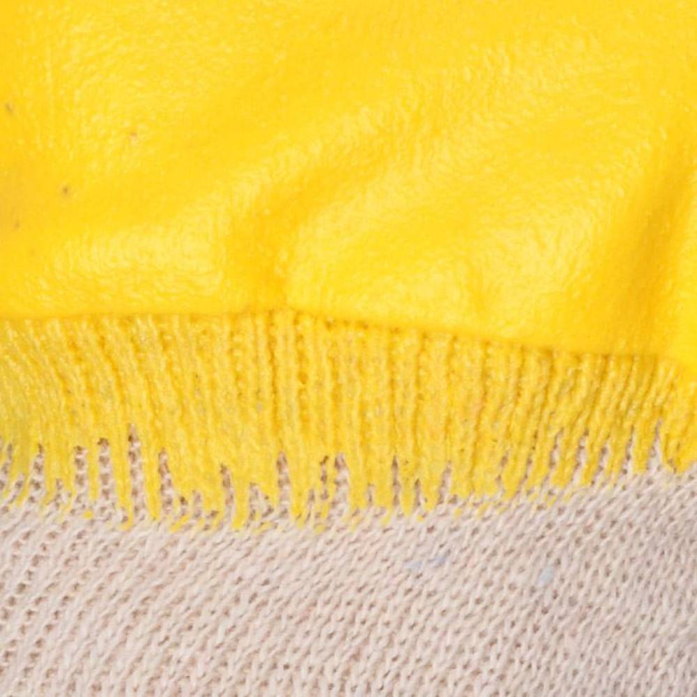 Manusi din tricot alb cu latex striat, portocalii, 4111/ 486.10/ ULITH 805.535