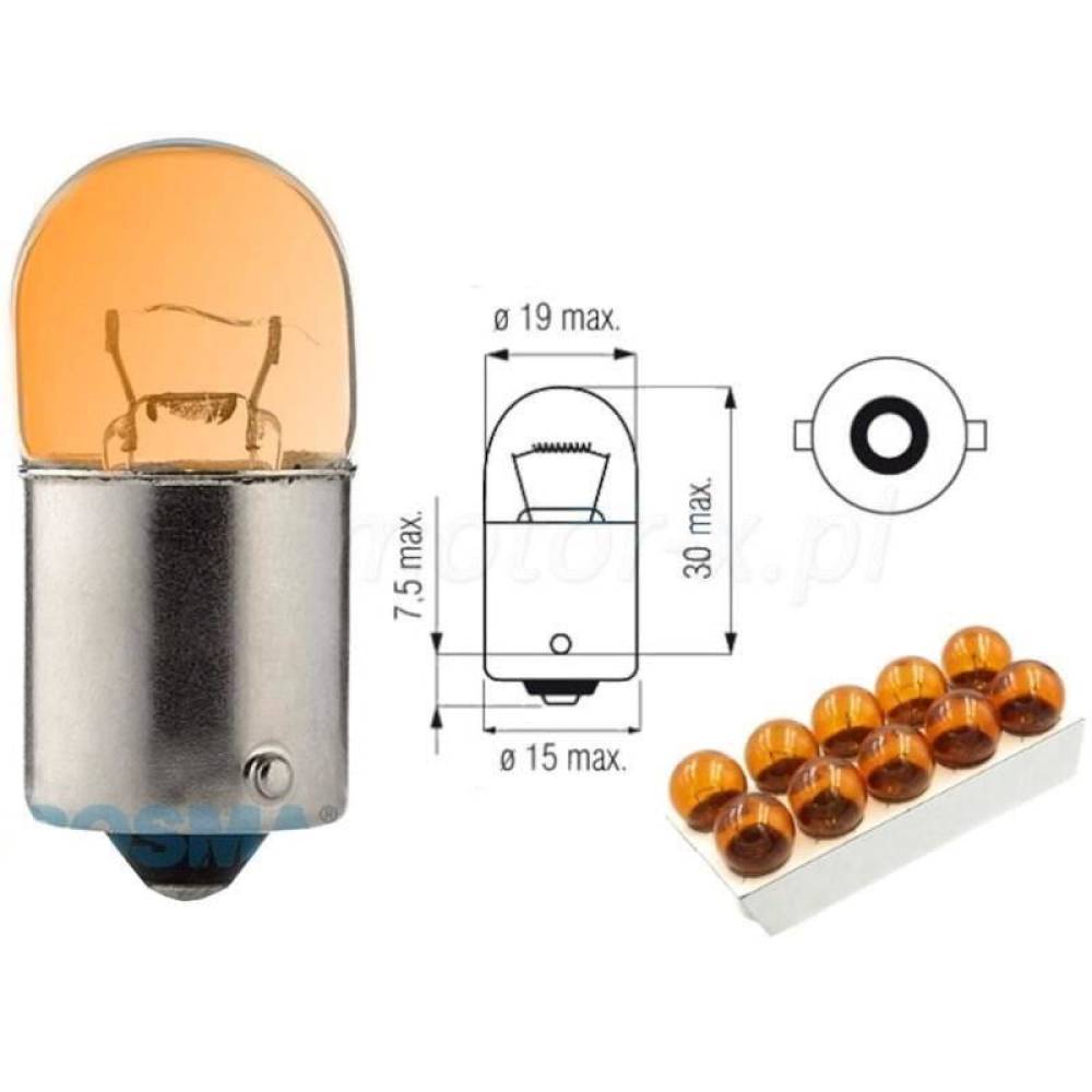 Bec pozitie 12V/5W R5W BA15S galbena MF