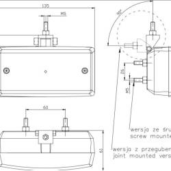 Lampa mers inapoi 1 surub, 135x70 DOB-051-P BP Fristom