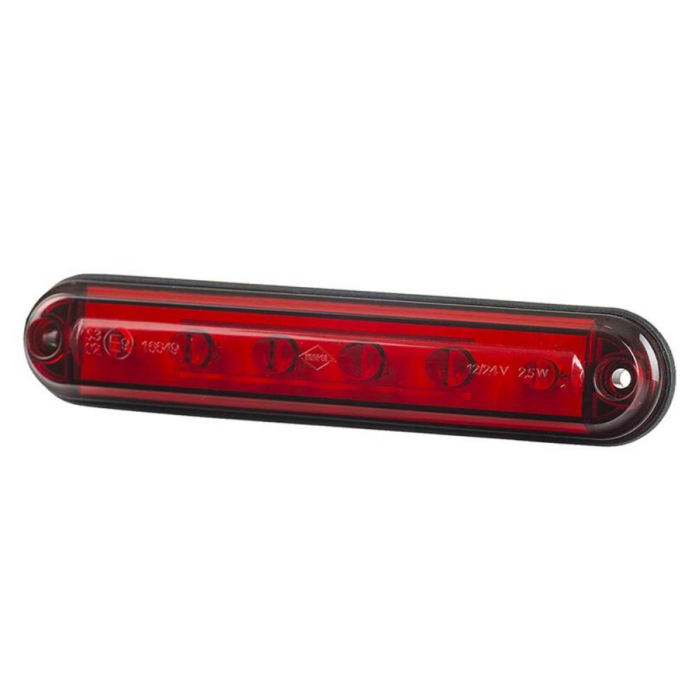 Lampa suplimentara frana LED, 134x27mm, rosie, 12/24v, LSD2524 Horpol