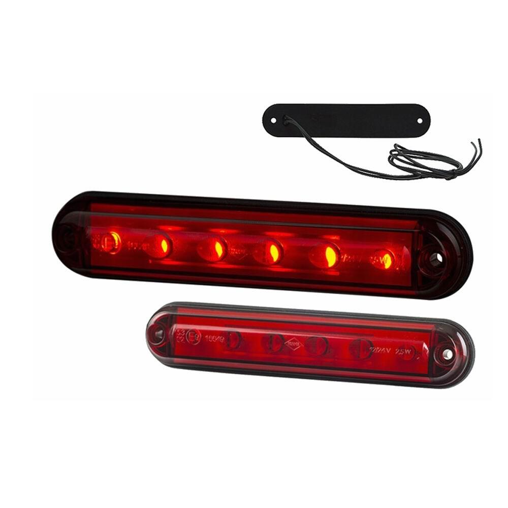 Lampa suplimentara frana LED, 134x27mm, rosie, 12/24v, LSD2524 Horpol