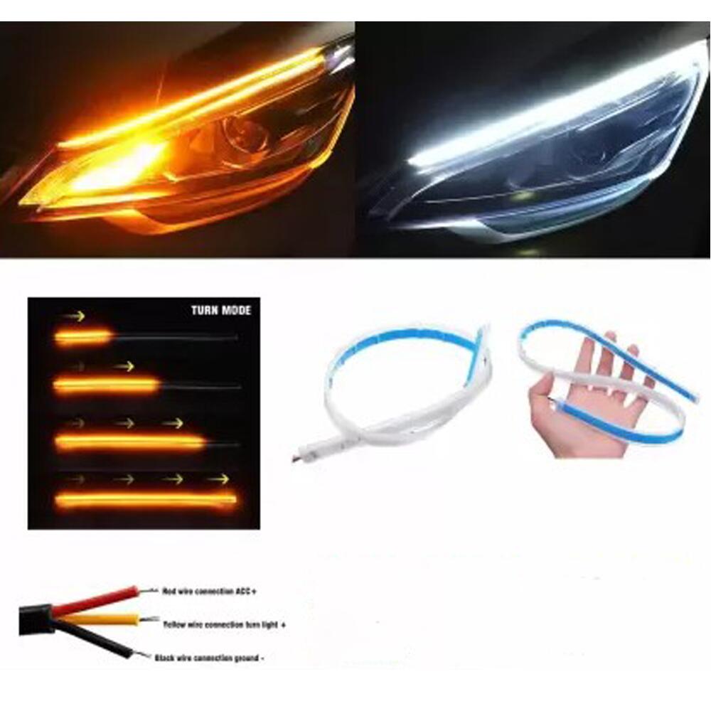 Set Banda Led cu 2 functii DRL + semnalizare dinamica, prindere adeziv, 30cm, SPT301504WAF12