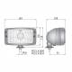 Far cu pozitie, 184x102, cu bec H4, 12-24V, PES1.41810 Wesem