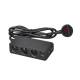 Stecher cu 3 prize si  4 USB, 12/24V, cu tester voltmetru LED,, 0375 Automax