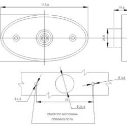 Lampa gabarit 115x62, LED, galbena, 12-24V, G19 Gmak