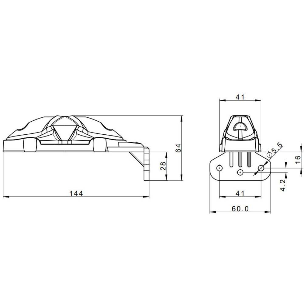 Lampa gabarit 120x35, LED, alba/rosie, 2 functii fata/spate cu suport in unghi, 12-36V, FT-038CB-2 Fristom