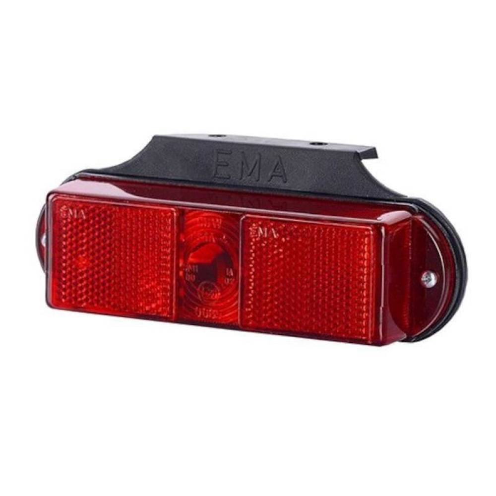 Lampa gabarit 140x40, bec, rosie, cu suport, 12-24V, LOP247 Horpol