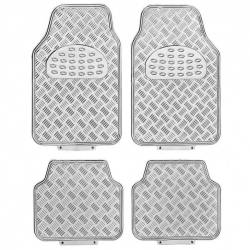 Set 4 covorase universale 65x47, din cauciuc cu aspect aluminiu, argintiu, APA1000 Race Sport