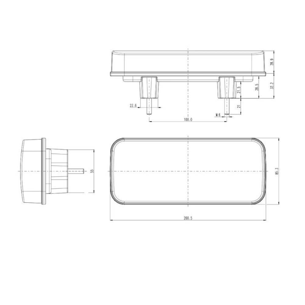 Lampa spate 201x85, 5 functii cu numar, ceata si semnalizare dinamica, LED, W187 DD 1325 DD Was