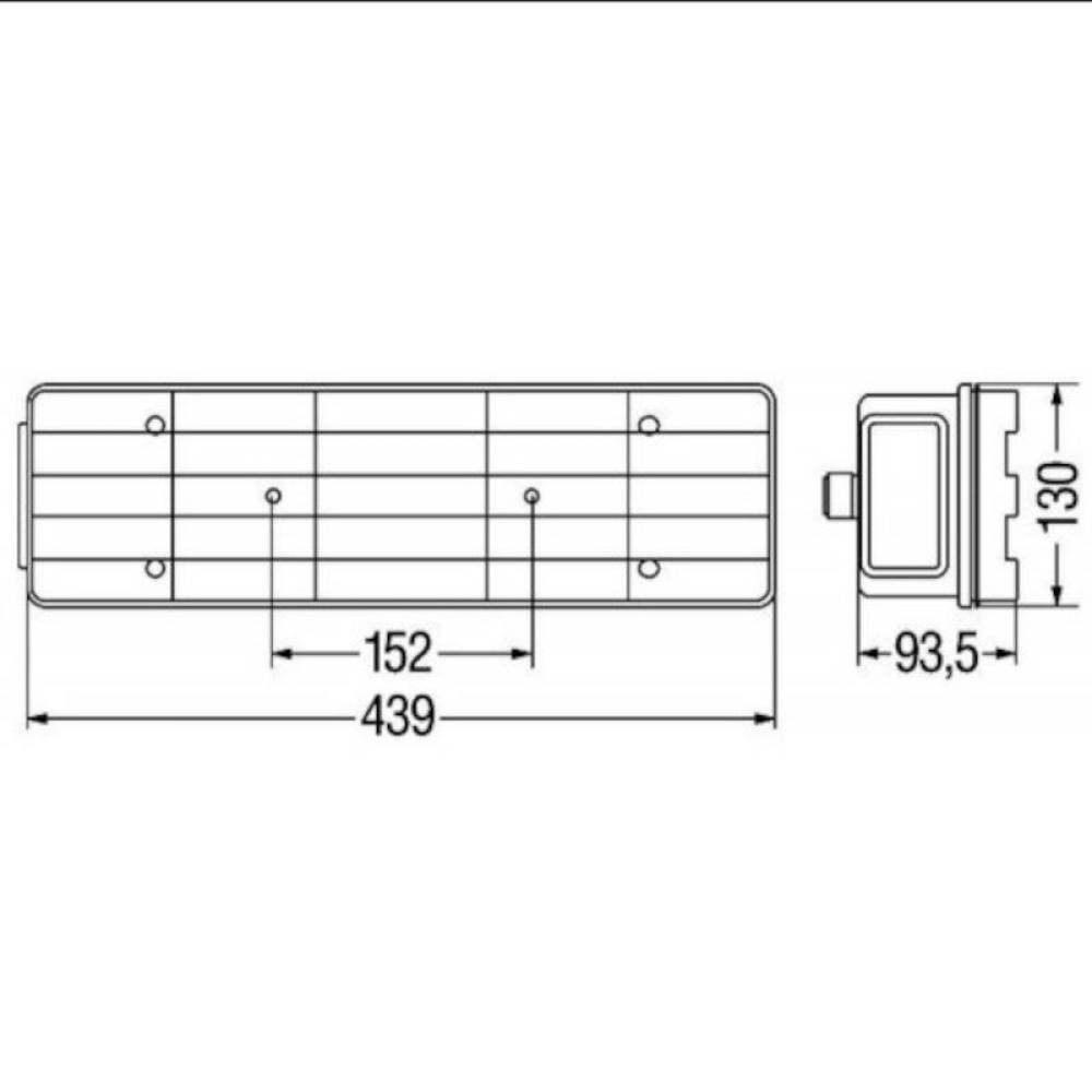 Lampa spate 440x130, 5 functii, cu striuri, cu cablu, (tip Schmitz,Kogel), L2036 TruckLed