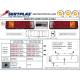Lampa spate 465x130, 8 functii, cu cablu, stanga, LT250cab Promot