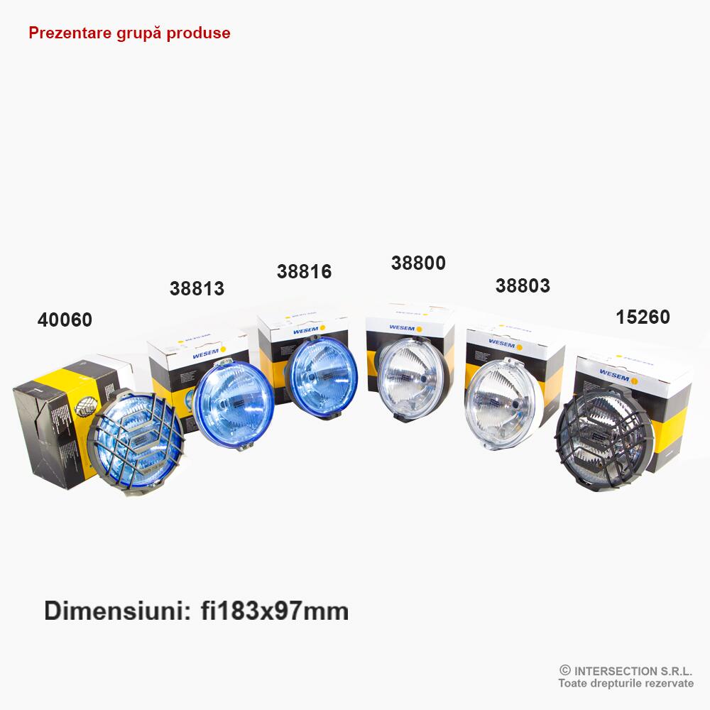 Proiector fi183, mare, cu grila, carcasa cromata HO2.15260 Wesem
