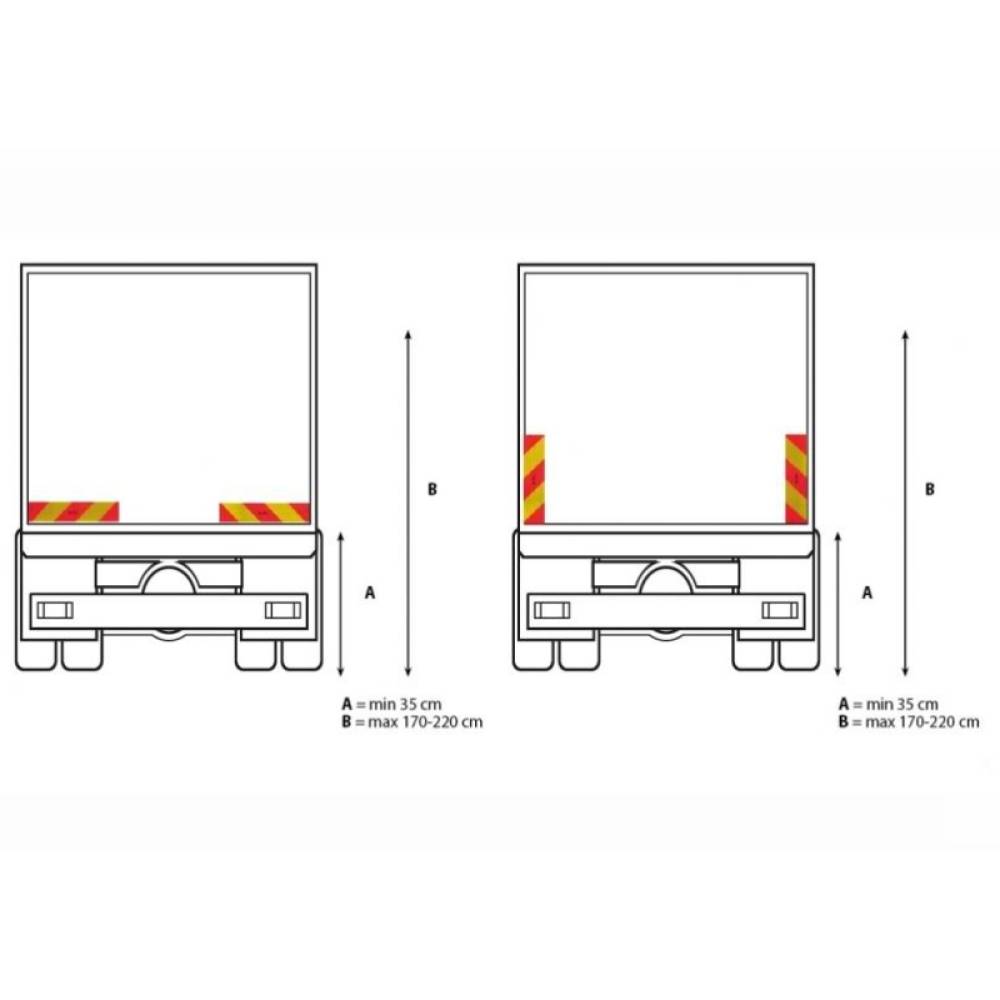 Placa reflectorizanta vehicul scurt (in dungi) 565x130mm 4001MUK Reflex