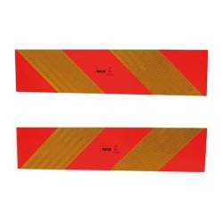Set 2 bucati placi reflectorizante vehicul scurt, in dungi, subtire, 565x130mm TWY073