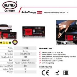 Redresor acumulator 8A 12V 18-80Ah AkkuEnergy 930.80 Heyner