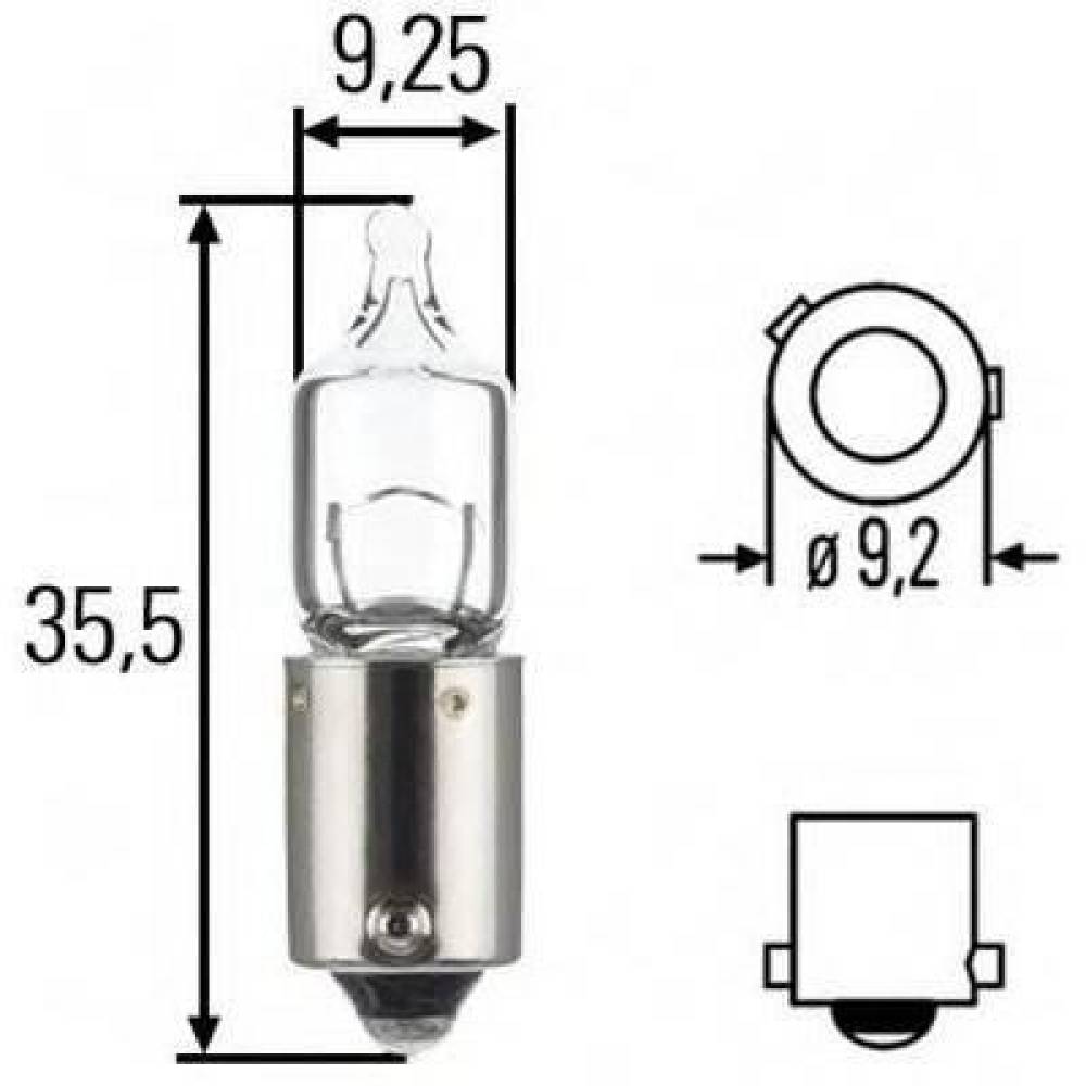 Bec H6W 12V pozitie, semnalizare Bax9s 8GH 007 643-121/314572 Hella