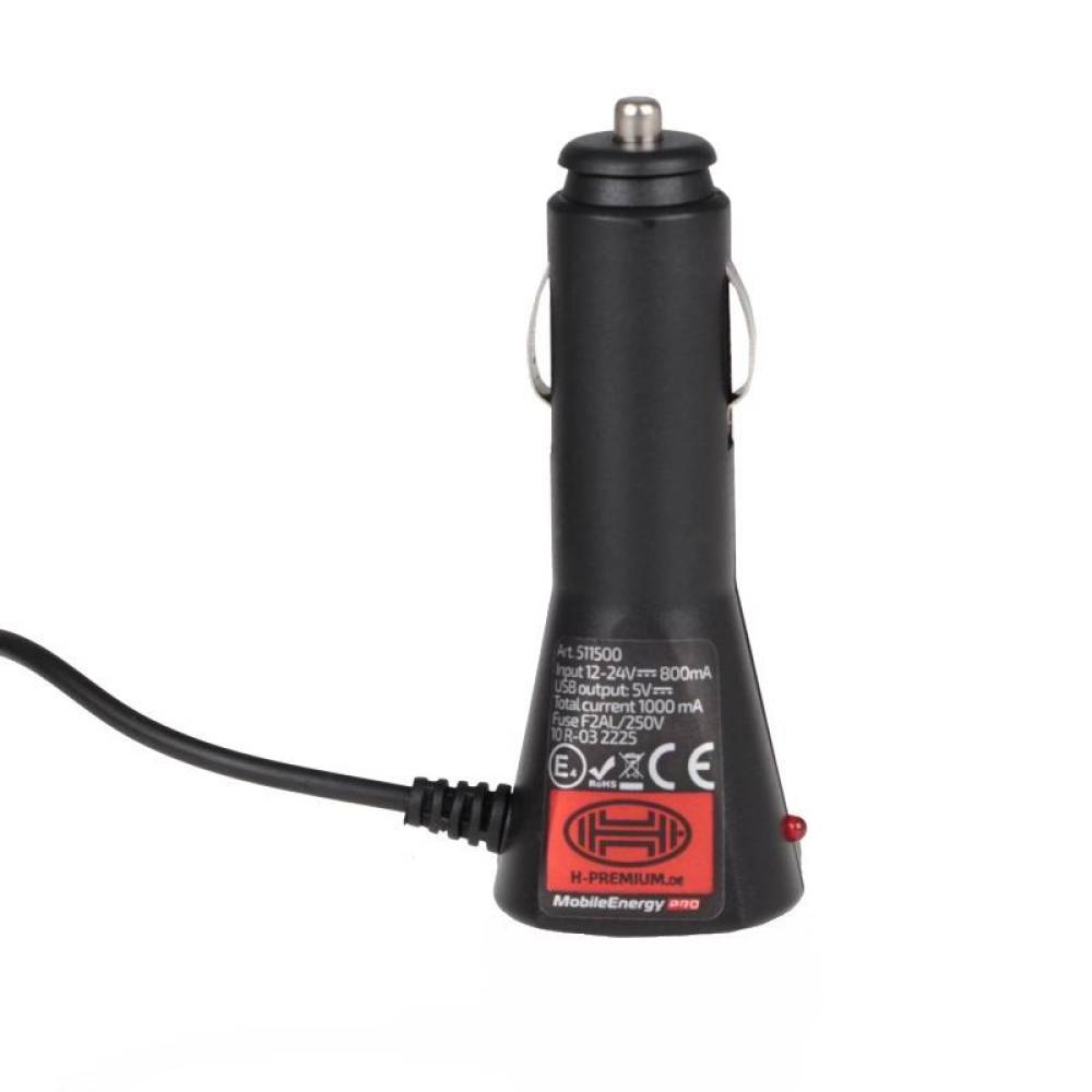 Incarcator auto microUsb cu USB 12 / 24V, 1000mA, 511.50 Heyner Incarcator auto microUsb cu USB 12 / 24V, 1000mA, 511.50 Heyner