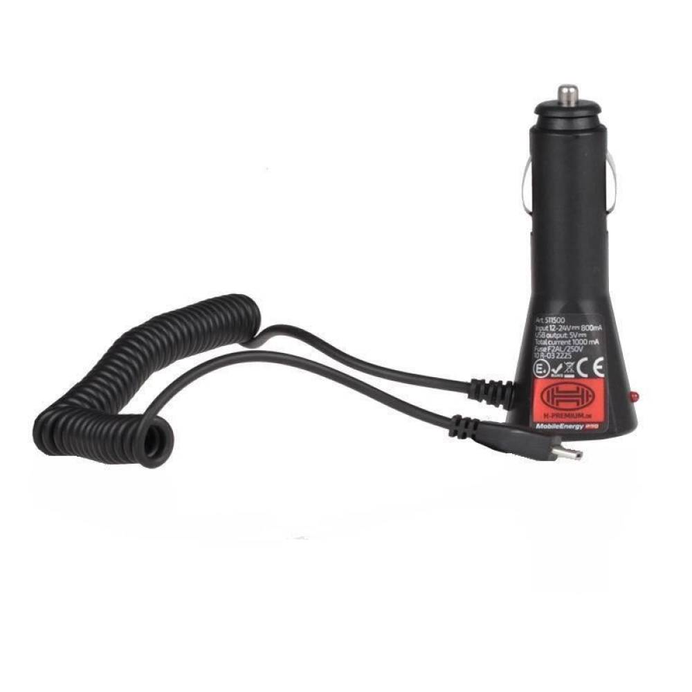 Incarcator auto microUsb cu USB 12 / 24V, 1000mA, 511.50 Heyner Incarcator auto microUsb cu USB 12 / 24V, 1000mA, 511.50 Heyner