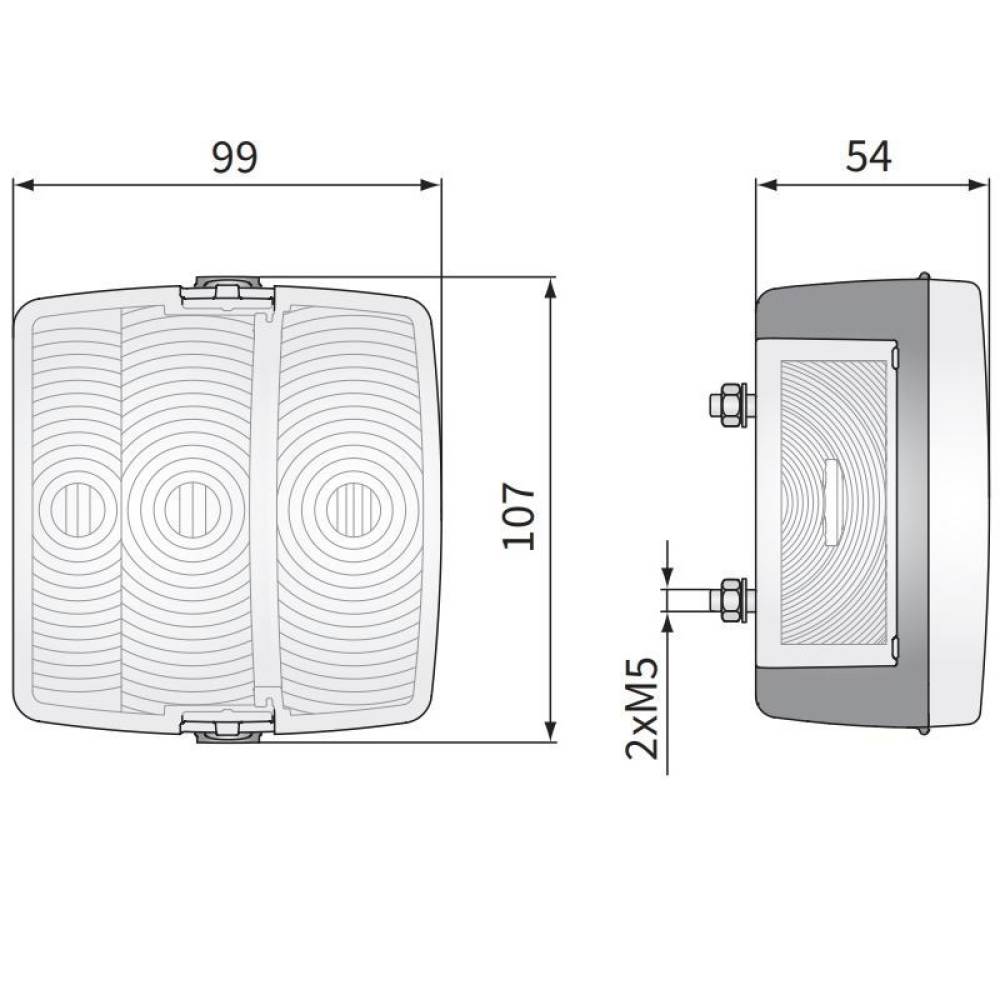 Lampa spate 107x99, 3 functii, dreapta, LT4.52110 Wesem