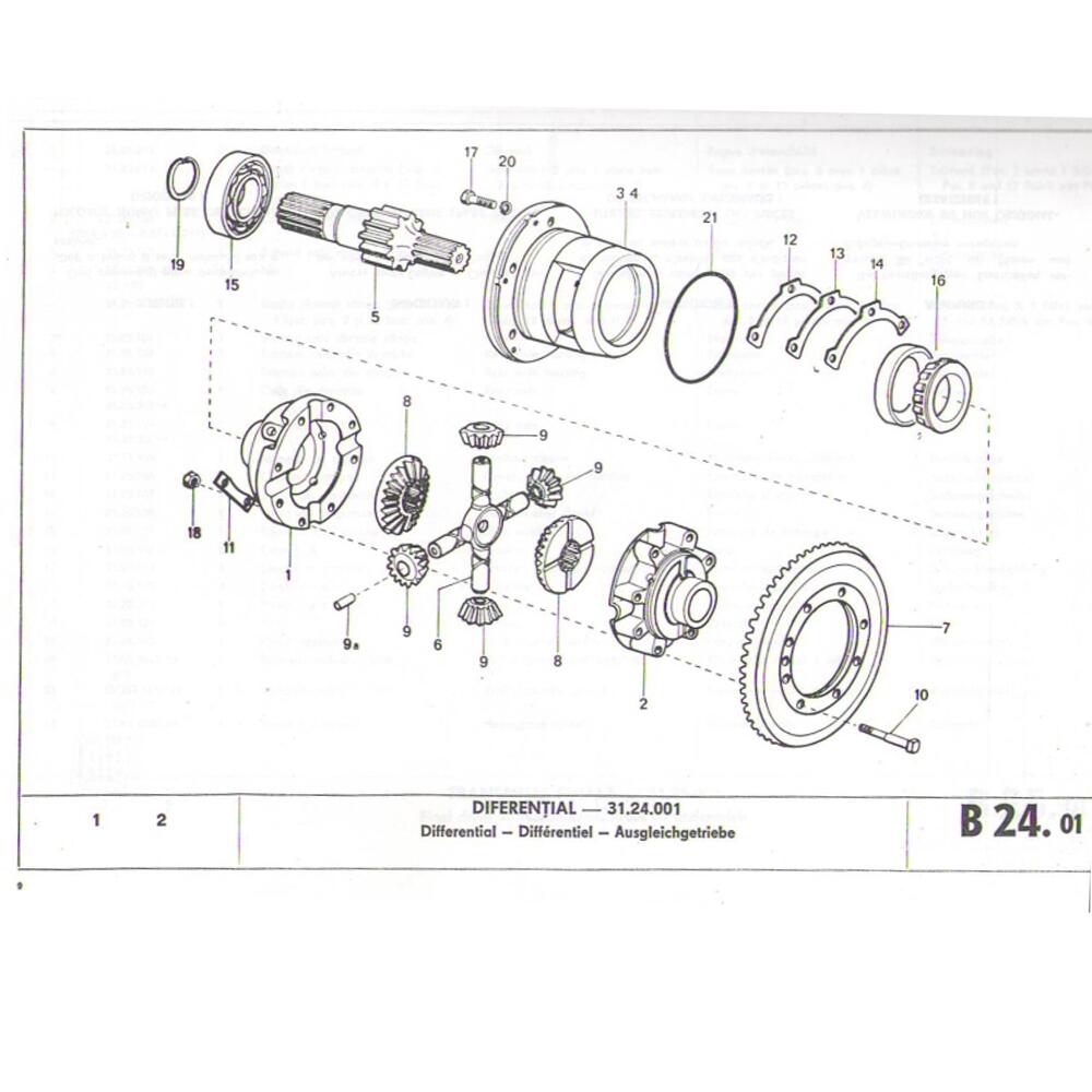 Bulon surub grup conic spate, carcasa satelit diferential U650 UTB 31.24.108