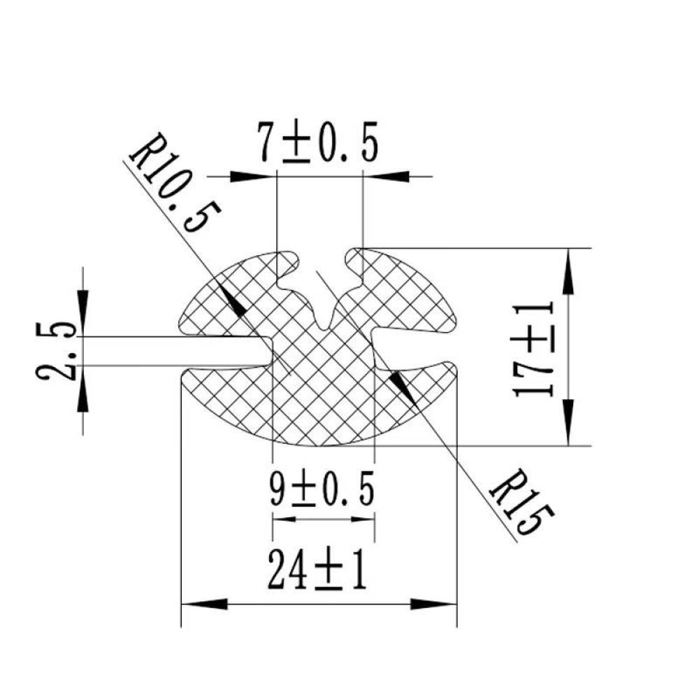 Cheder geam cu pana B2/B7, rola 10m, grosime 24mm, tractor U650