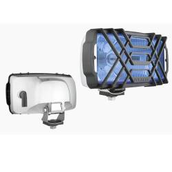 Proiector 220x123, faza lunga, cu pozitie, carcasa cromata, culoare albastra, cu grilaj 5HP.40486 Wesem  