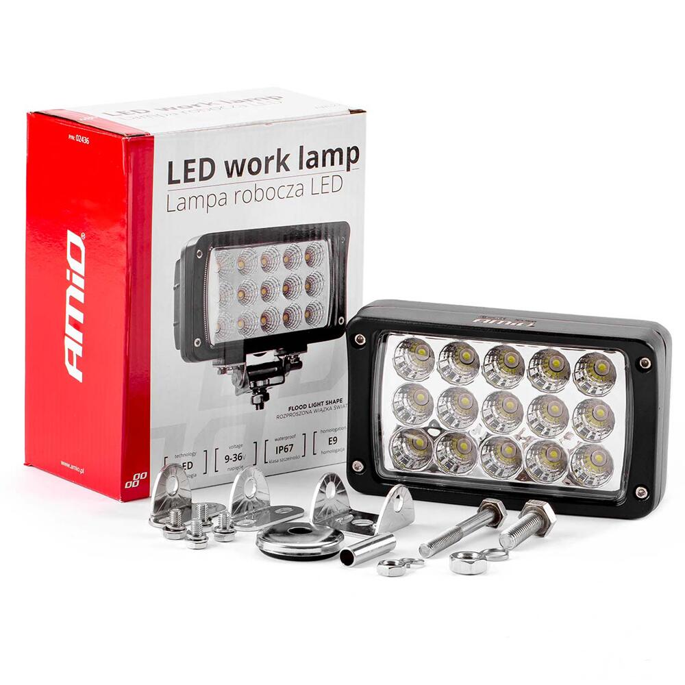 Proiector lucru 160x90, LED, 9-36V / 45W, 4500lm Flood, cu cozoroc, AWL22 02436 Amio