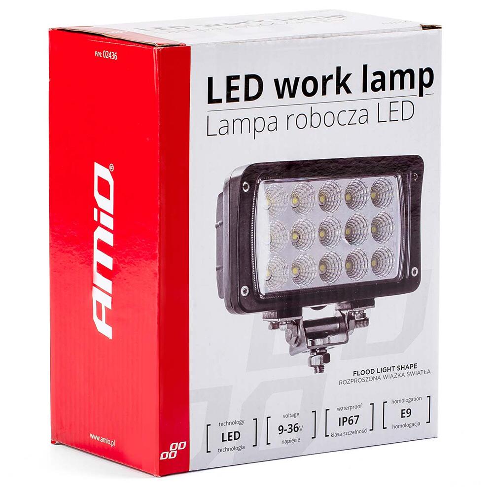 Proiector lucru 160x90, LED, 9-36V / 45W, 4500lm Flood, cu cozoroc, AWL22 02436 Amio