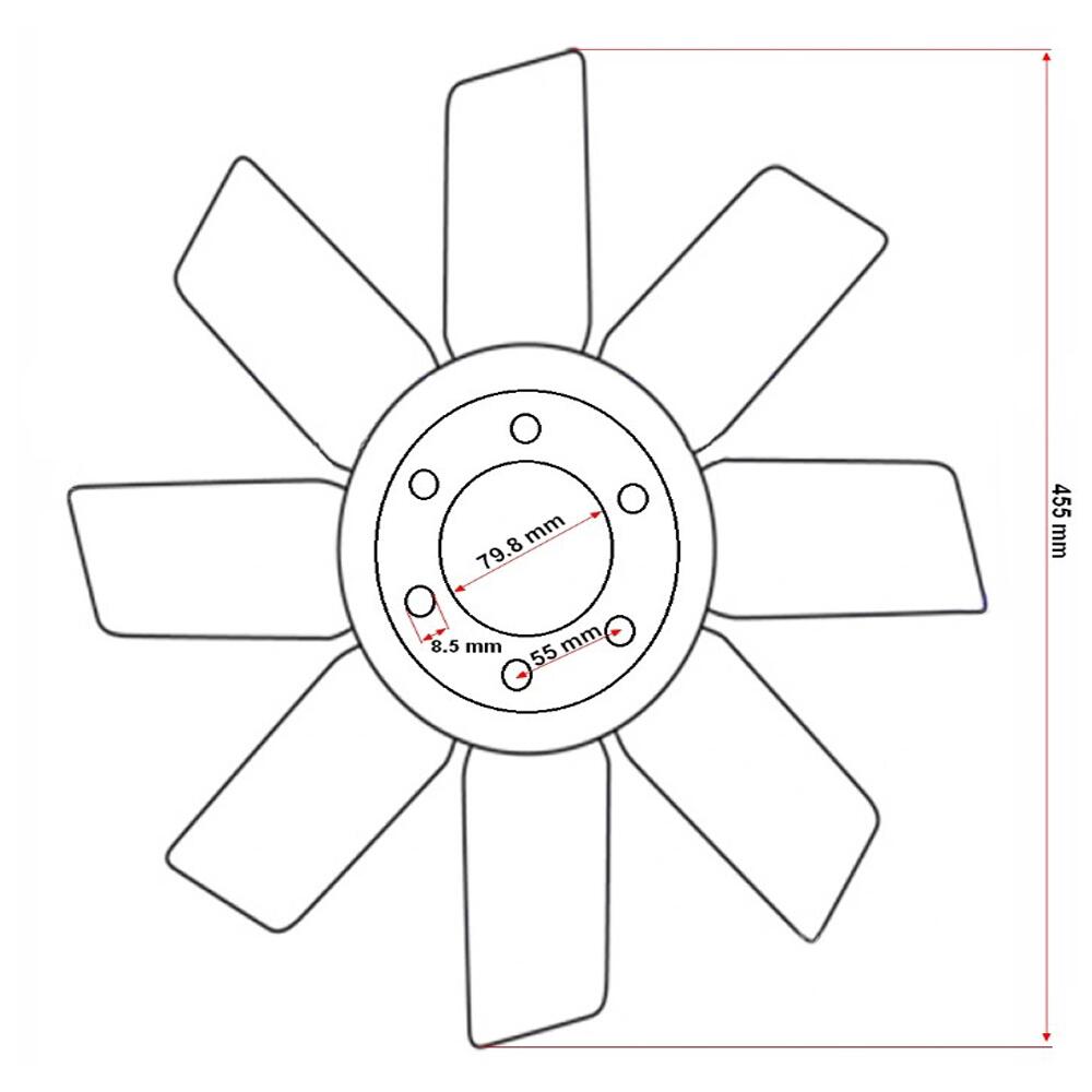 Paleta ventilator plastic (elice) U650 8 palete UTB 103.11.010, BF64