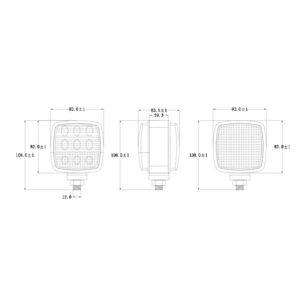 Lampa semnalizare si pozitie, patrata 82x82, LED, fata+spate, BK69157