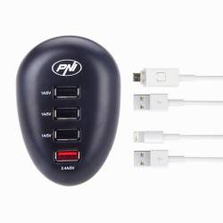Incarcator 220V-> 4xUSB 3x1.0A+1x2.4A HC41 PNI