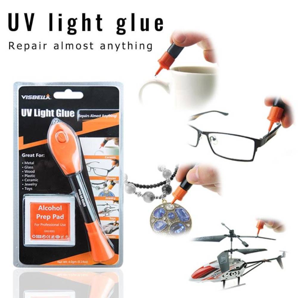 Solutie lipit, adeziv lichid cu lumina UV cu lanterna, 4g, UQ0004CR5P Visbella