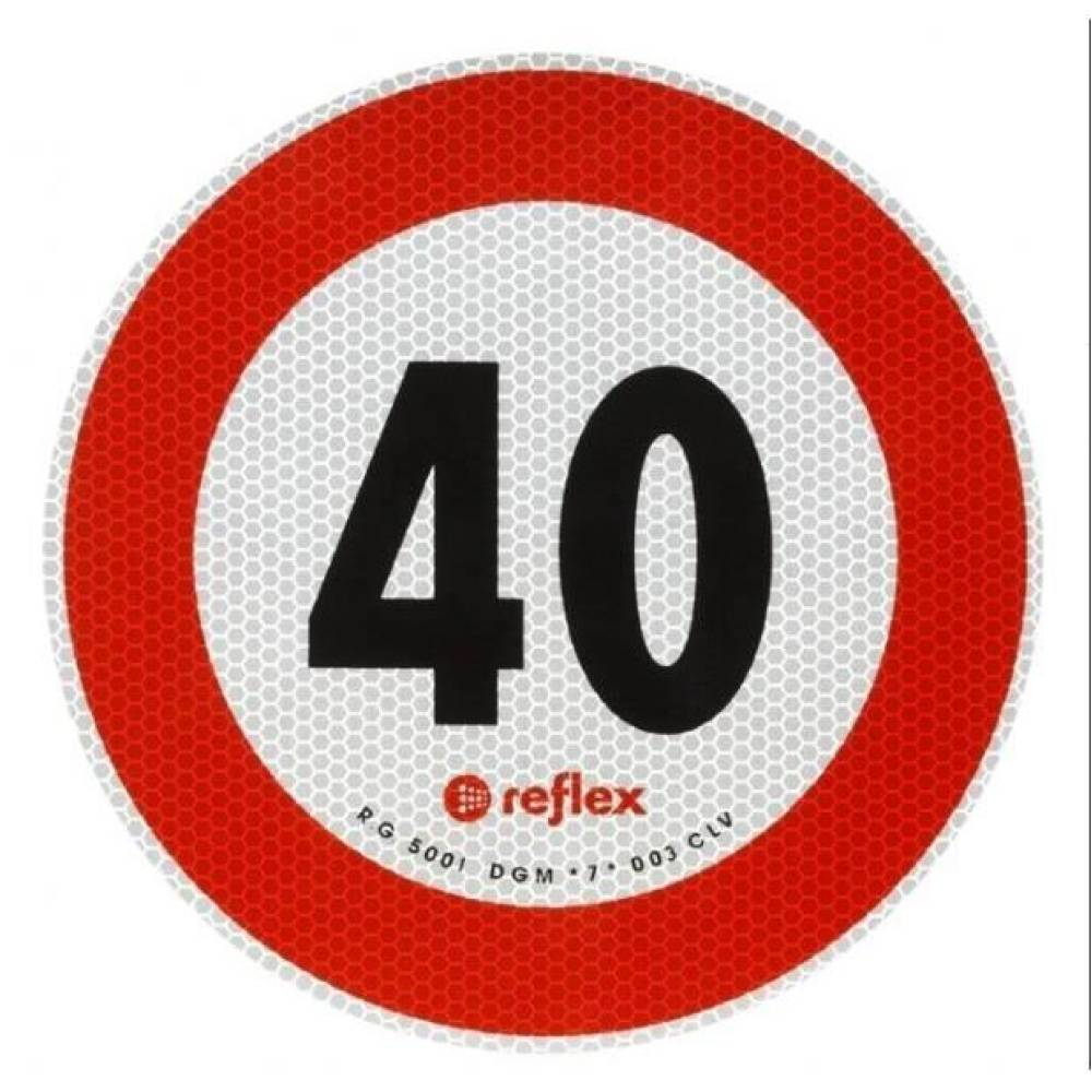Autocolant reflectorizant fi 20cm limita viteza 40km/h, premium 5040M Reflex Autocolant reflectorizant fi 20cm limita viteza 40km/h, premium 5040M Reflex