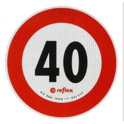 Autocolant reflectorizant fi 20cm limita viteza 40km/h, premium 5040M Reflex