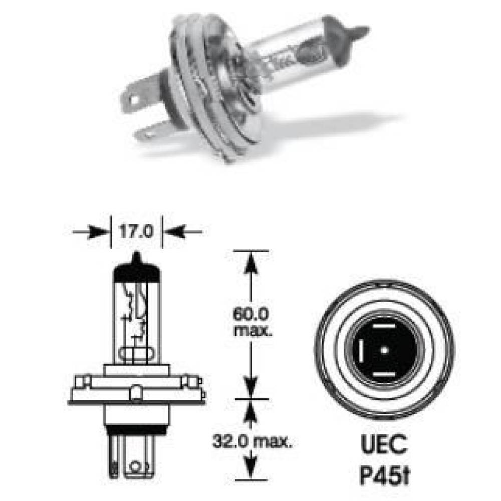 Bec H4 24V 75/70W P45 1406 Sumex