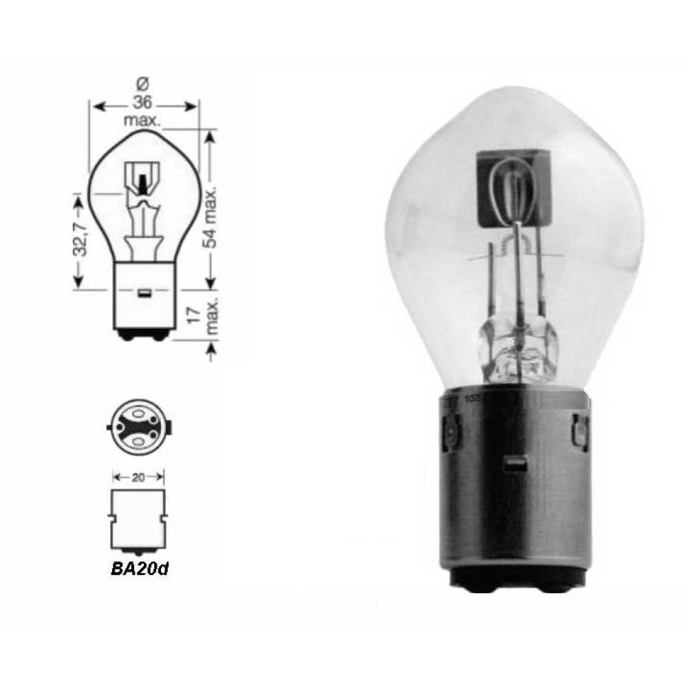 Bec proiector cu dublu filament 12V/35/35W, 58821 Vision